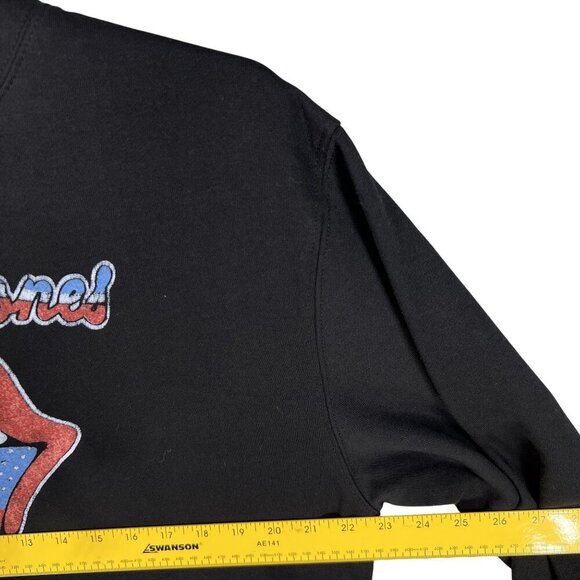 The Rolling Stones NWT Black Hoodie M American Flag Tongue Graphic Street Wear - Picture 5 of 11